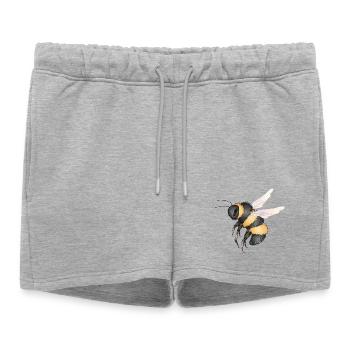 dessin détaillé d’un bourdon volant - Short de survêtement femme premium - gris chiné - Devant - AI Model Female 172 light (172cm)