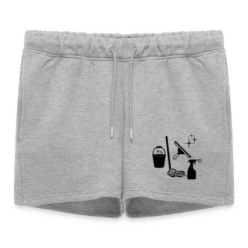 Cleaner window cleaner logo - Women’s Premium Organic Sweatshorts - heather grey - Front - AI Model Female 172 light (172cm)