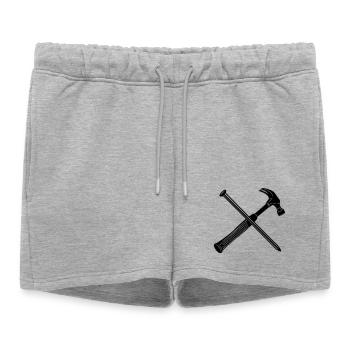 Marteau et clou - Short de survêtement femme premium - gris chiné - Devant - AI Model Female 172 light (172cm)