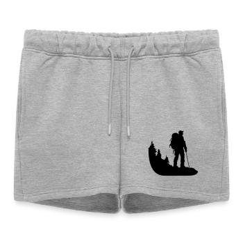 alpiniste - Short de survêtement femme premium - gris chiné - Devant - AI Model Female 172 light (172cm)