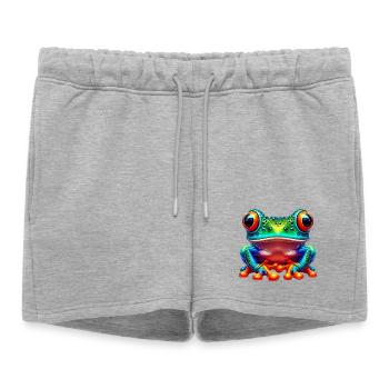 Grenouille - Short de survêtement femme premium - gris chiné - Devant - AI Model Female 172 light (172cm)