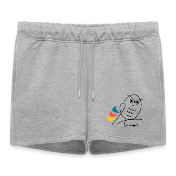 HOLIDAY. HAPPY HOLIDAYS. MISTRESS. MASTER. TEACHER - Women’s Premium Organic Sweatshorts - heather grey - Front - AI Model Female 172 light (172cm)