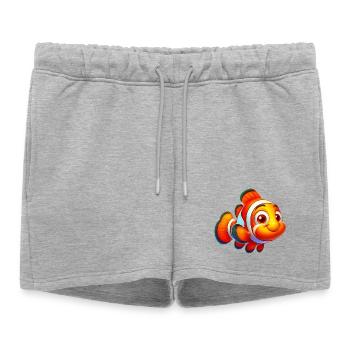 Poisson-clown - Short de survêtement femme premium - gris chiné - Devant - AI Model Female 172 light (172cm)