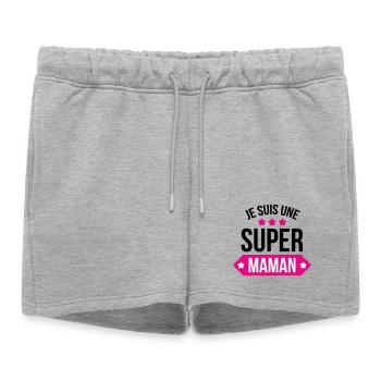 Je suis une super maman - Short de survêtement femme premium - gris chiné - Devant - AI Model Female 172 light (172cm)