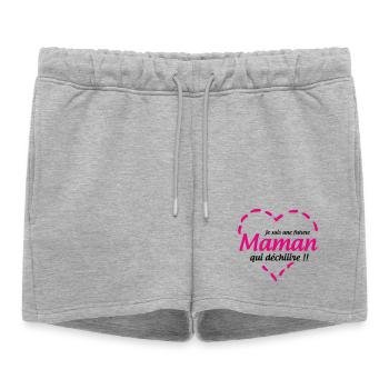 Je suis une future Maman qui déchiiire !! - Short de survêtement femme premium - gris chiné - Devant - AI Model Female 172 light (172cm)