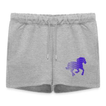 CHEVAL. POULE. COQ. ANIMAL. OISEAU. LICORNE. CONTE - Short de survêtement femme premium - gris chiné - Devant - AI Model Female 172 light (172cm)
