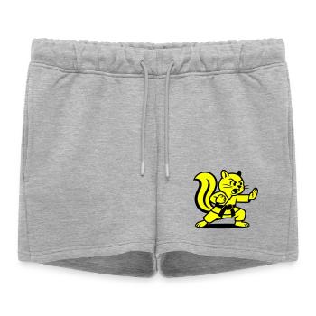 Karate Squirrels! - Women’s Premium Organic Sweatshorts - heather grey - Front - AI Model Female 172 light (172cm)