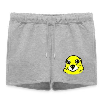 Chien anxieux dans le style Pop Art - Short de survêtement femme premium - gris chiné - Devant - AI Model Female 172 light (172cm)