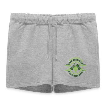 Logo vigne Bourguignonne avec des escargots  - Short de survêtement femme premium - gris chiné - Devant - AI Model Female 172 light (172cm)