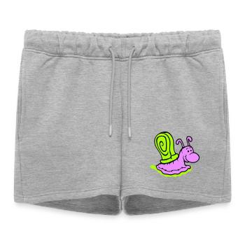 Escargot Slime Trail Mignon Mignon Heureux Cool - Short de survêtement femme premium - gris chiné - Devant - AI Model Female 172 light (172cm)