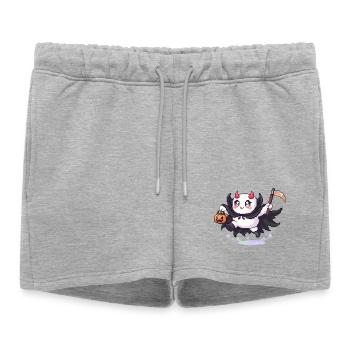 Pixel Halloween Demon with Jack-o-lantern - Women’s Premium Organic Sweatshorts - heather grey - Front - AI Model Female 172 light (172cm)