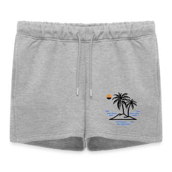 Île Palm - Short de survêtement femme premium - gris chiné - Devant - AI Model Female 172 light (172cm)