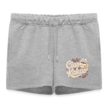 Ciao Cacao Chocolat chaud Chocolat chaud Au revoir - Short de survêtement femme premium - gris chiné - Devant - AI Model Female 172 light (172cm)
