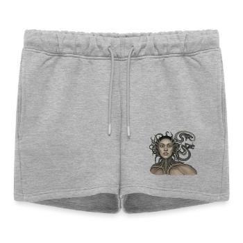 THE DAMNED #1 - dark hell - Short de survêtement femme premium - gris chiné - Devant - AI Model Female 172 light (172cm)