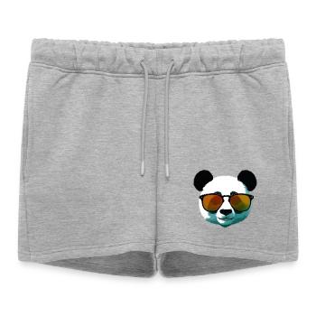 Dégradé de panda avec lunettes de soleil - Short de survêtement femme premium - gris chiné - Devant - AI Model Female 172 light (172cm)