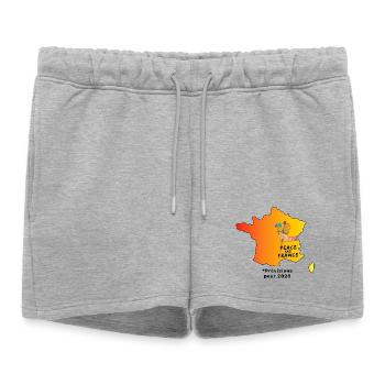 Peace_and_France_contour_meteo - Short de survêtement femme premium - gris chiné - Devant - AI Model Female 172 light (172cm)