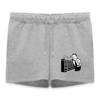 Rétro IT Admin Smiling – Support technique vintage - Short de survêtement femme premium - gris chiné - Devant - AI Model Female 172 light (172cm)