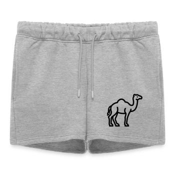 chameau - Short de survêtement femme premium - gris chiné - Devant - AI Model Female 172 light (172cm)