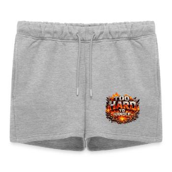 Too Hard To Handle - Women’s Premium Organic Sweatshorts - heather grey - Front - AI Model Female 172 light (172cm)