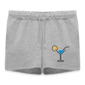 Cocktail / Cocktail Glass / Martini + (Light Blue) - Women’s Premium Organic Sweatshorts - heather grey - Front - AI Model Female 172 light (172cm)