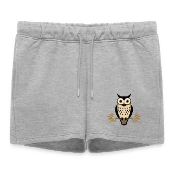 Symbole de la nature de la chouette urbaine Streetwear - Short de survêtement femme premium - gris chiné - Devant - AI Model Female 172 light (172cm)