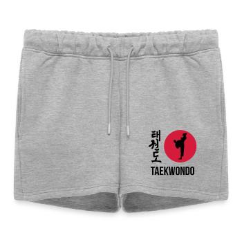 Taekwon-Do / Taekwondo / Taekwondoin / Art Martial - Short de survêtement femme premium - gris chiné - Devant - AI Model Female 172 light (172cm)