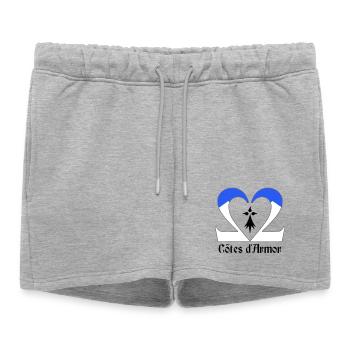 Côtes d'Armor - Short de survêtement femme premium - gris chiné - Devant - AI Model Female 172 light (172cm)