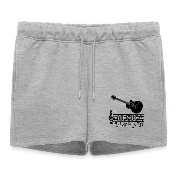 Logo de musique de guitare - Short de survêtement femme premium - gris chiné - Devant - AI Model Female 172 light (172cm)