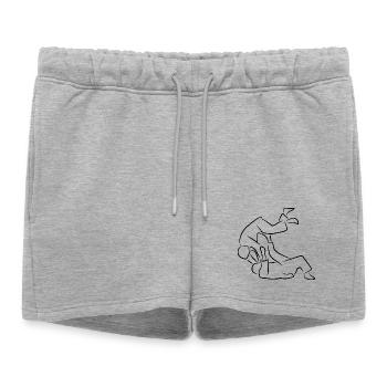 Judo - Short de survêtement femme premium - gris chiné - Devant - AI Model Female 172 light (172cm)