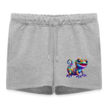 Gecko - Short de survêtement femme premium - gris chiné - Devant - AI Model Female 172 light (172cm)