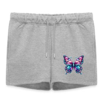 Butterfly, Diamond, Diamonds, Crystals, Crystal - Women’s Premium Organic Sweatshorts - heather grey - Front - AI Model Female 172 light (172cm)