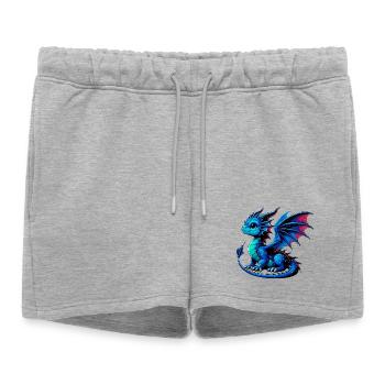 Dragon - Short de survêtement femme premium - gris chiné - Devant - AI Model Female 172 light (172cm)