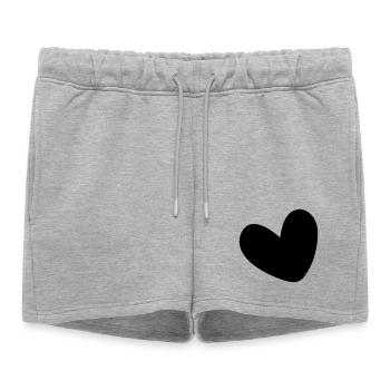 Coeur rempli d’une seule couleur - Short de survêtement femme premium - gris chiné - Devant - AI Model Female 172 light (172cm)