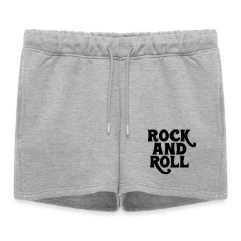 Design de logo Rock and Roll audacieux - Short de survêtement femme premium - gris chiné - Devant - AI Model Female 172 light (172cm)