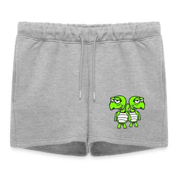 2 tortues amies drôles, idiotes et embarrassantes en équipe - Short de survêtement femme premium - gris chiné - Devant - AI Model Female 172 light (172cm)