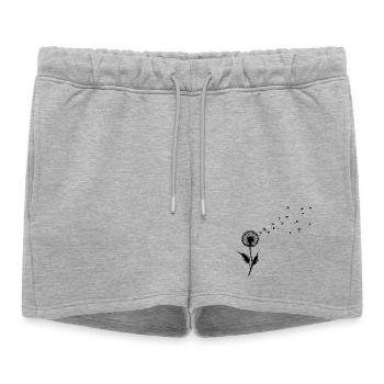 Vœux de pissenlit et graines soufflées pour la liberté - Short de survêtement femme premium - gris chiné - Devant - AI Model Female 172 light (172cm)