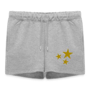 ETOILE. ETOILES. STAR. FÊTE. ANNIVERSAIRE. NOËL - Short de survêtement femme premium - gris chiné - Devant - AI Model Female 172 light (172cm)