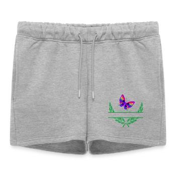 Butterfly Laurel Wreath with Namespace - Women’s Premium Organic Sweatshorts - heather grey - Front - AI Model Female 172 light (172cm)