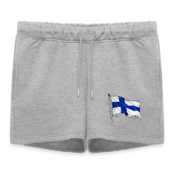 Drapeau de la Finlande - Short de survêtement femme premium - gris chiné - Devant - AI Model Female 172 light (172cm)