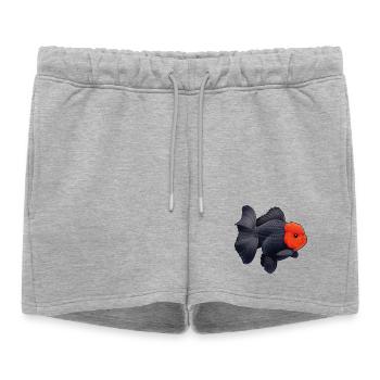 Oranda de grade noir avec poisson rouge du quartier général des Cheveux Rouges - Short de survêtement femme premium - gris chiné - Devant - AI Model Female 172 light (172cm)