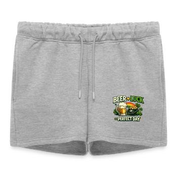 Beer Luck Perfect Day - Women’s Premium Organic Sweatshorts - heather grey - Front - AI Model Female 172 light (172cm)