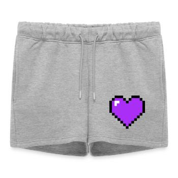 Santé 8-bit du cœur du Pixel - Short de survêtement femme premium - gris chiné - Devant - AI Model Female 172 light (172cm)
