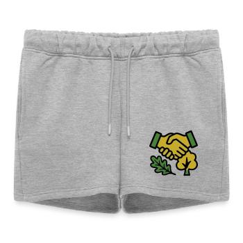 Poignée de main Logo de la Forêt Naturelle - Short de survêtement femme premium - gris chiné - Devant - AI Model Female 172 light (172cm)