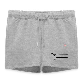 Minimalist Dog Back - Women’s Premium Organic Sweatshorts - heather grey - Front - AI Model Female 172 light (172cm)