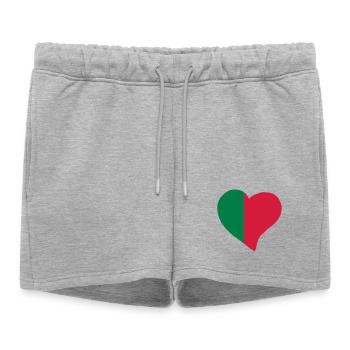 Cœur portugais - Short de survêtement femme premium - gris chiné - Devant - AI Model Female 172 light (172cm)