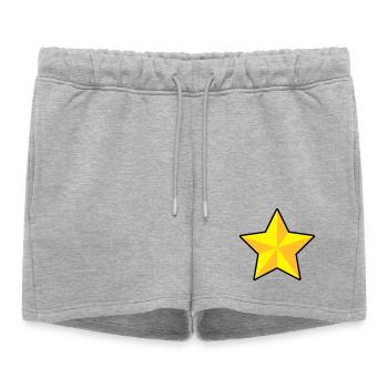 3D Stern - Frauen Premium Organic Sweatshorts - Grau meliert - Vorne - AI Model Female 172 light (172cm)