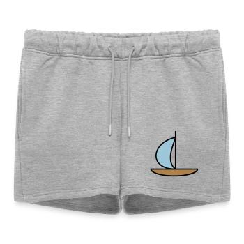 Sailboat - Women’s Premium Organic Sweatshorts - heather grey - Front - AI Model Female 172 light (172cm)