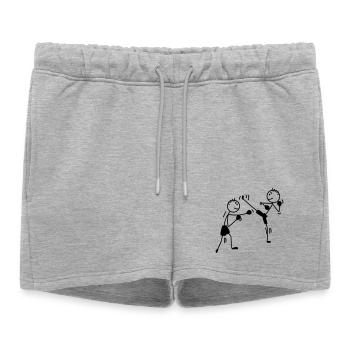 kickboxing high kick et punchs - Short de survêtement femme premium - gris chiné - Devant - AI Model Female 172 light (172cm)