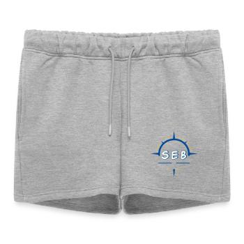 Seb - Short de survêtement femme premium - gris chiné - Devant - AI Model Female 172 light (172cm)