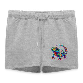 Gecko - Short de survêtement femme premium - gris chiné - Devant - AI Model Female 172 light (172cm)